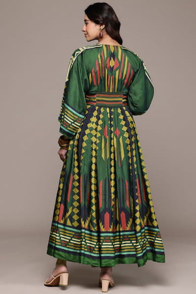 Ritu Kumar Green printed midi dress RITUMAY26D245542