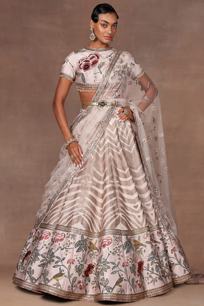 Blush pink embroidered lehenga set