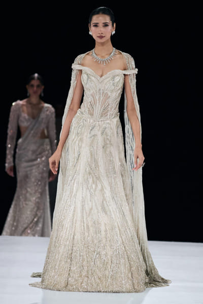 Pearl ombre crystal embroidered lehenga set