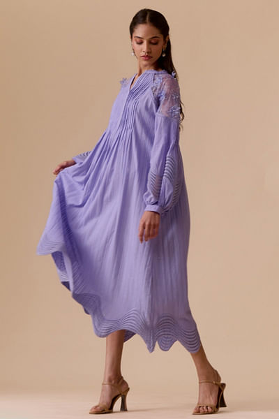 Lilac 3D floral embellished dress