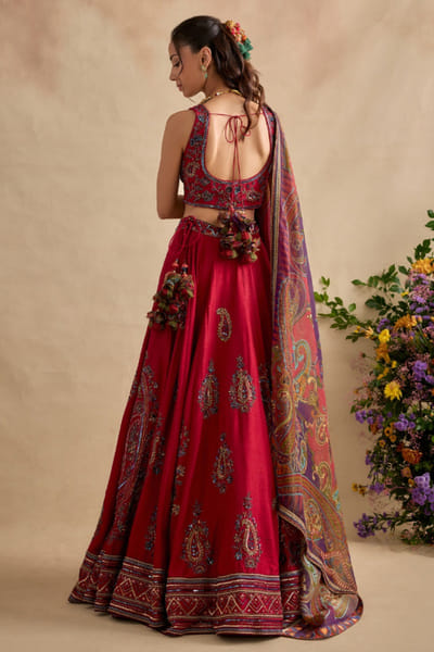 Kalista Magenta sequin embroidered lehenga set KALJAN26D135664