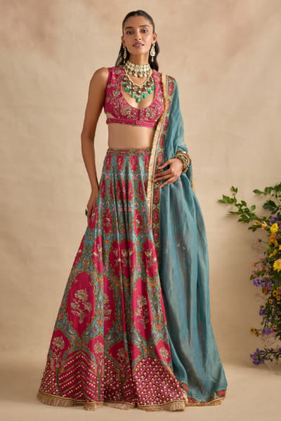 Kalista Sea green gota embroidered lehenga set KALJAN26D135659