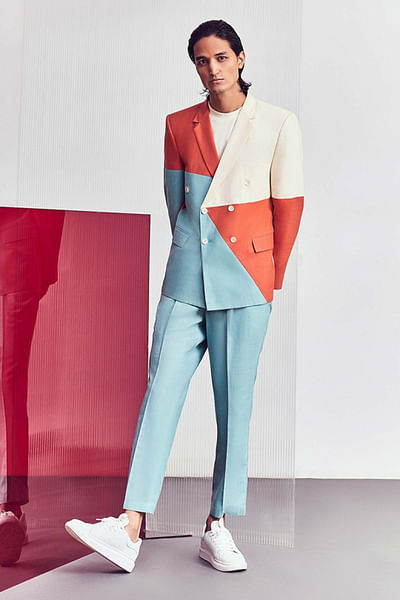 Panelled double breasted blazer