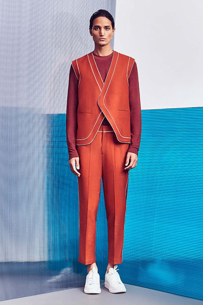 Rust structured waistcoat