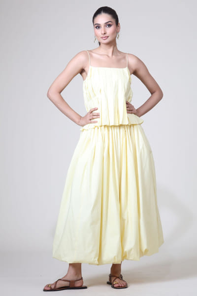 Bunka Yellow balloon cotton skirt BUNKAPR26D242853