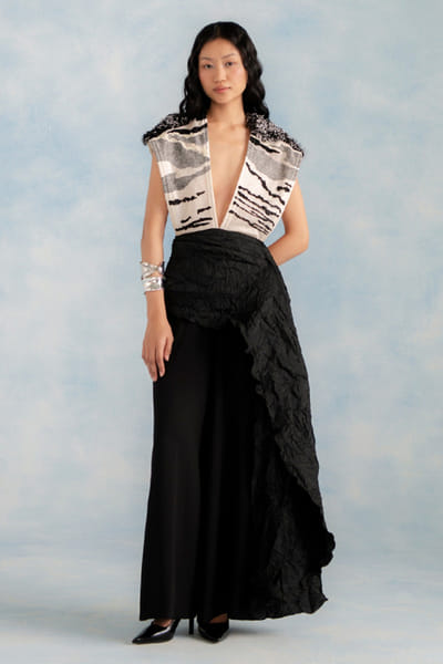 Richa Khemka Black boning jumpsuit RICHJUL26D149128