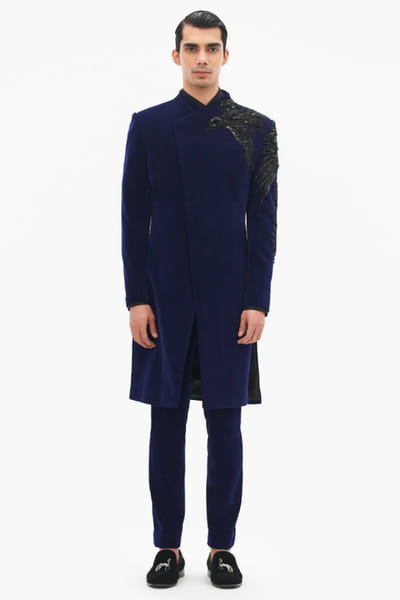 Sapphire 3D embroidered long jacket