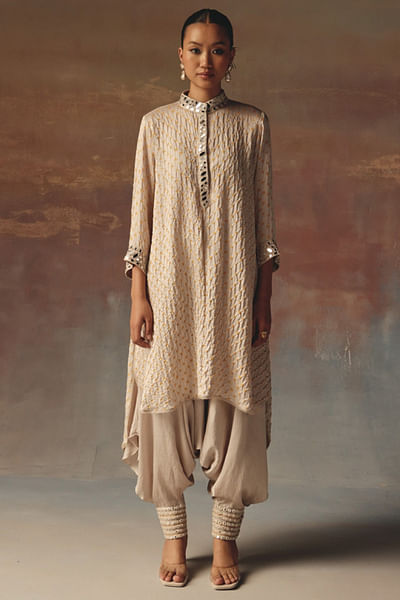 Moon dust embellished dhoti pants