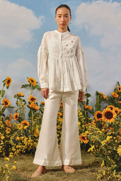 Ivory bootcut pants