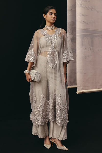 Twenty Nine Silver grey dola silk palazzo TWENAPR26D242906