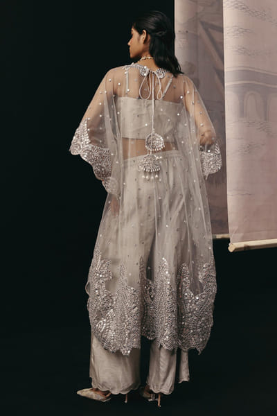 Twenty Nine Silver grey dola silk palazzo TWENAPR26D242906