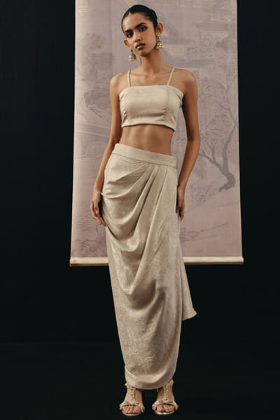 Silver shimmer lycra skirt