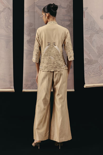 Twenty Nine Golden chanderi silk palazzo TWENMAY26D445174