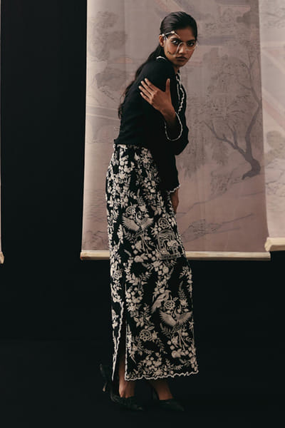 Twenty Nine Black Parsi gaara skirt TWENMAY26D445186