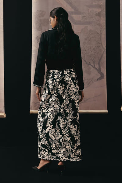 Twenty Nine Black Parsi gaara skirt TWENMAY26D445186