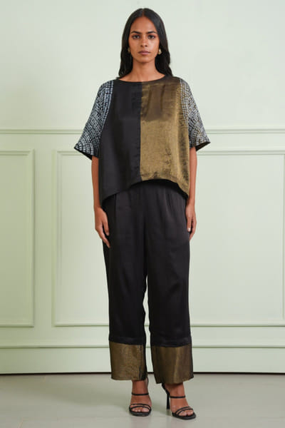 Twenty Nine Black and gold modal palazzo TWENJUL26D149034