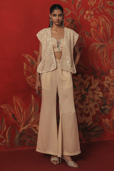 Twenty Nine Ivory bell-bottom pants TWENAUG26D253307