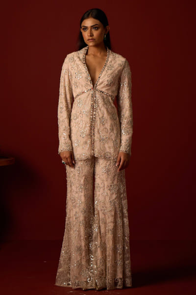 Ivory blush embroidered sharara