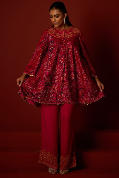 Rani pink marodi embroidered palazzo