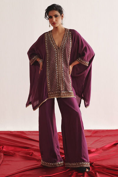 Purple marodi work palazzo