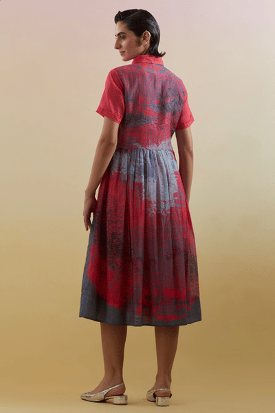 CLOS Pink and grey printed dress CLOSJUL26D149237