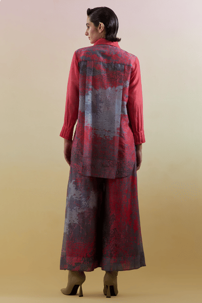 CLOS Pink and grey print embroidered co-ord set CLOSJUL26D149236