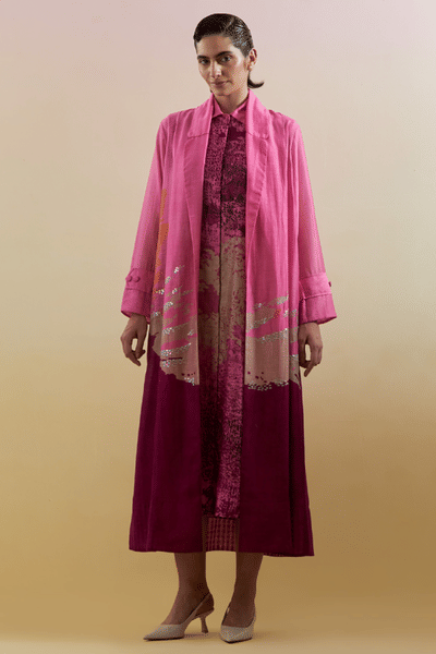 CLOS Pink and purple printed jacket set CLOSJUL26D149226