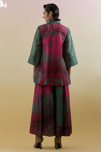 CLOS Green and pink printed co-ord set CLOSJUL26D149228