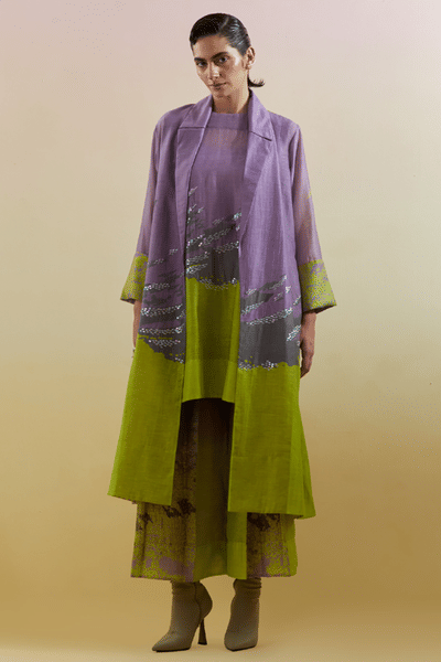 CLOS Green and lilac jacket set CLOSJUL26D149232
