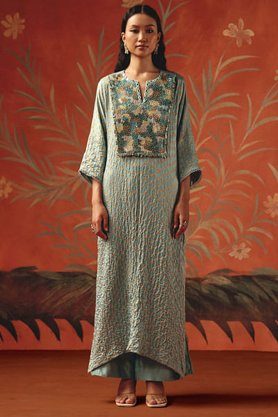 Sea foam chanderi palazzo pants