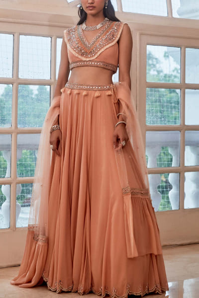Rose gold lehenga set