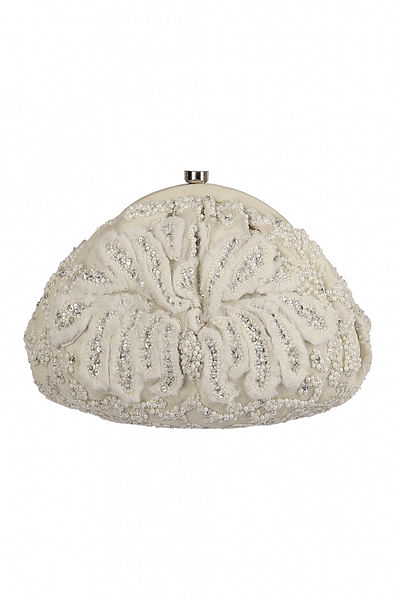 Ivory embellished pouch