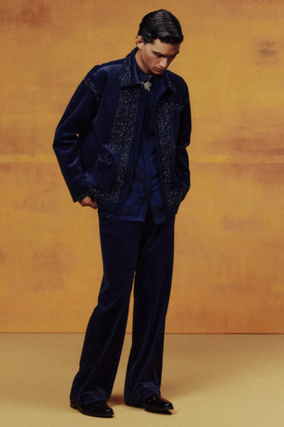 Dolly J Navy hand embellished open jacket set DOLLJUL26D149477