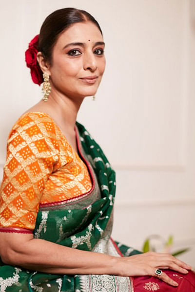 Green and gold jadau embellished earrings