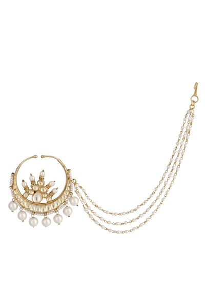 Gold and pearl nath