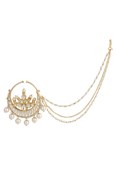 Gold and pearl nath