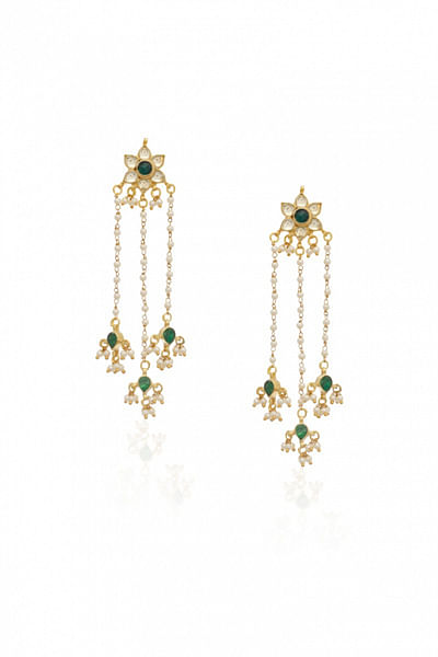 Kundan tassel earrings