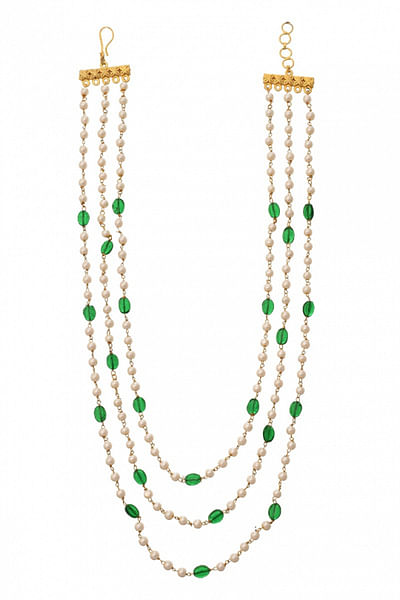 Green onyx and pearl necklace
