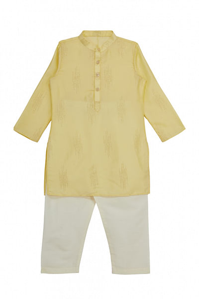 Yellow gota embellished kurta set