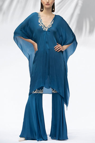 Blue kaftan tunic set