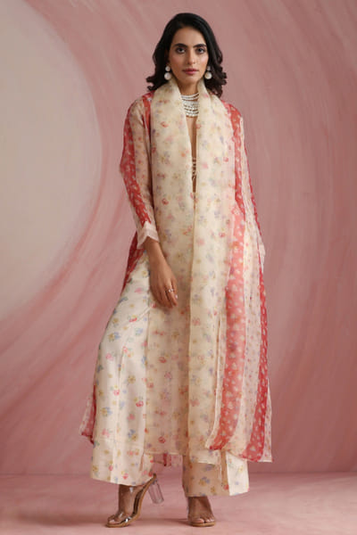 Moh India Ivory floral printed jacket MOHIAUG26D151489