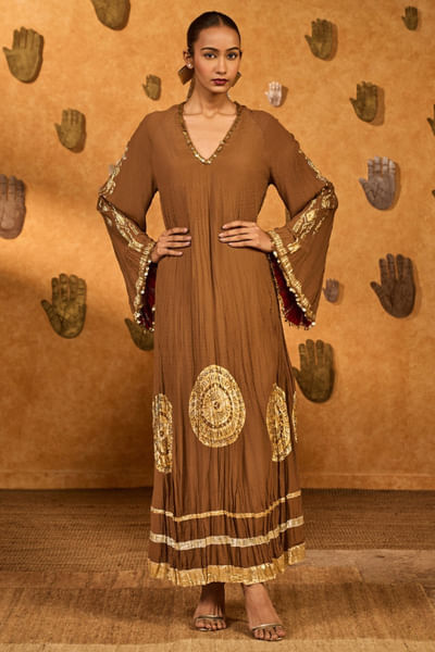 Mocha tribal printed kurta