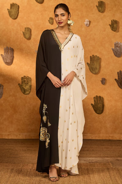 Black and white printed kaftan