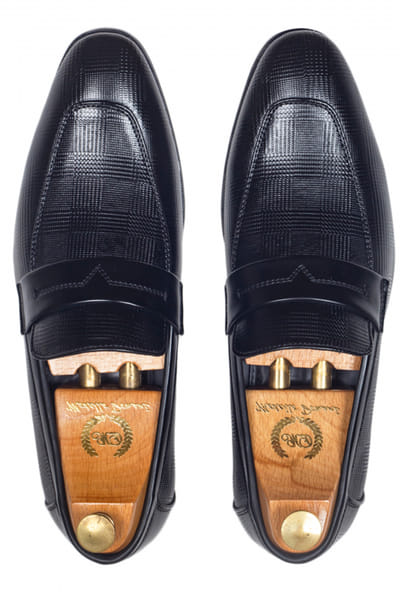 Modello Domani Black textured Italian slip-on MDOJAN2302