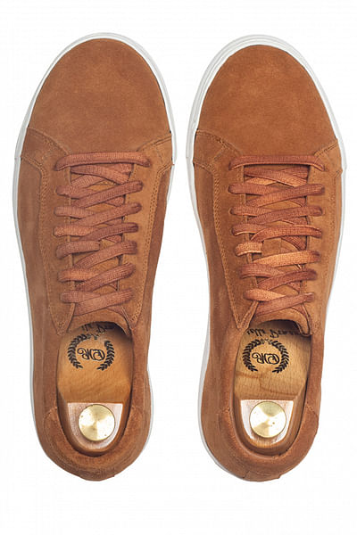 Sued lace-up sneakers