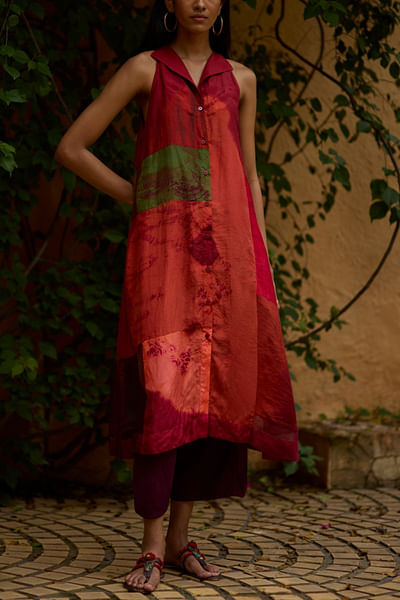 Multicolour patchwork tunic set