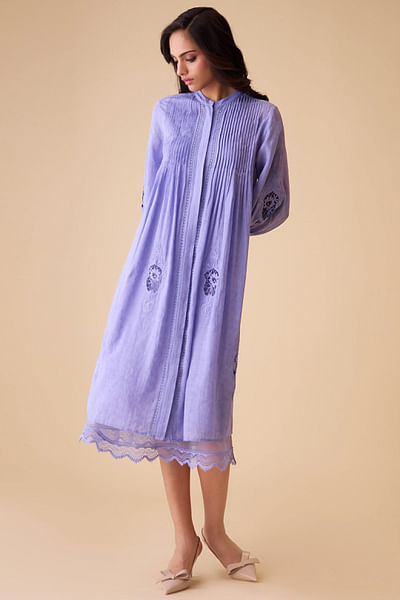 Lilac pintuck dress