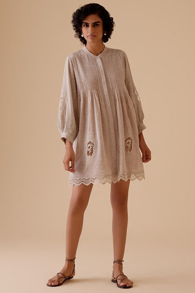 Sand pintuck short dress