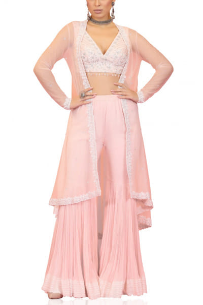 Blush pink gharara set