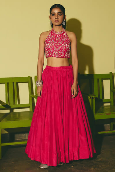 Rashika Mittal Pink floral embroidered lehenga set RASHJUN26D146561